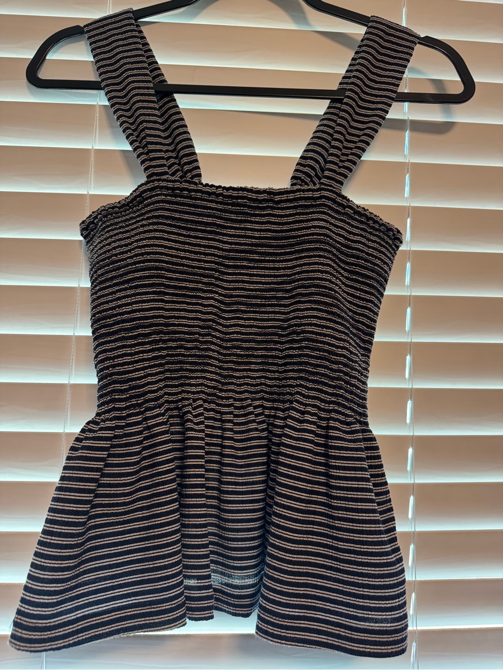 Madewell Navy and White Striped Tank